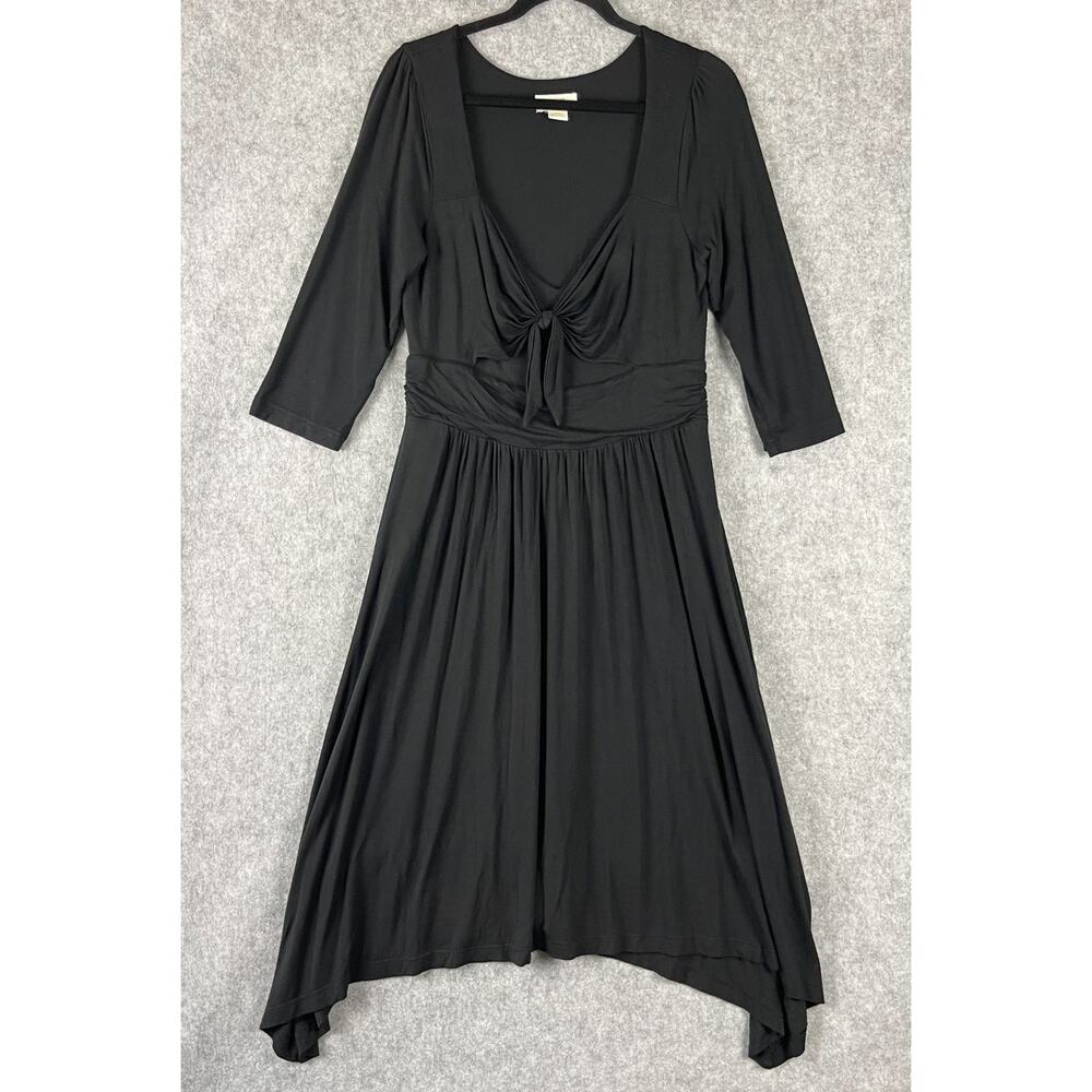 Anthropologie Maeve Forever Sweetheart Dress Womens Large Black Stretch Midi‎